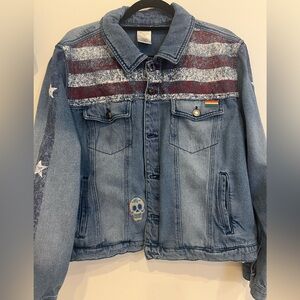 Disney Pride America Women's Denim Jacket 1X Marvel Dr Strange Multiverse Stars